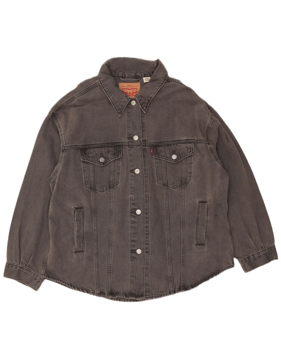 Levi's Chaqueta vaquera extragrande para mujer Reino Unido 46 Algodón gris grande
