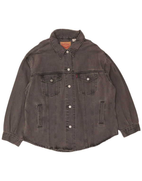 Levi's Chaqueta vaquera extragrande para mujer Reino Unido 46 Algodón gris grande