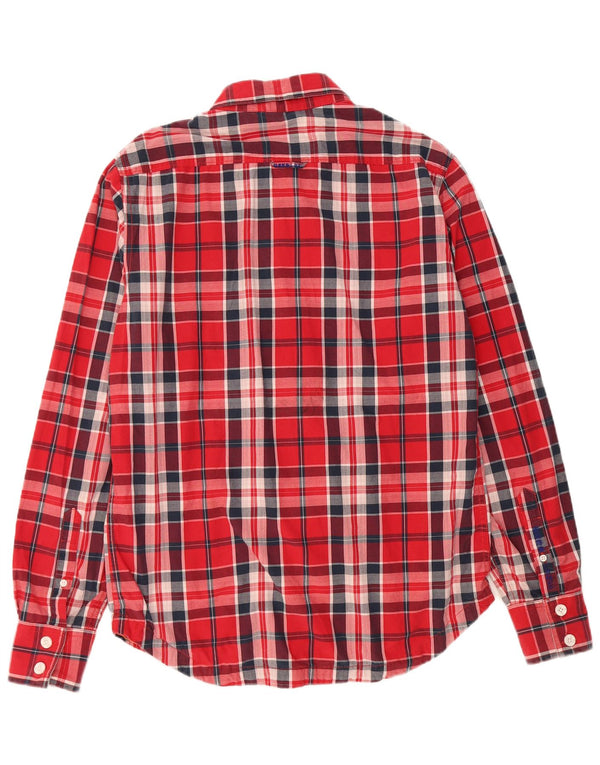 Camisa Superdry Hombre XL Algodón A Cuadros Rojo