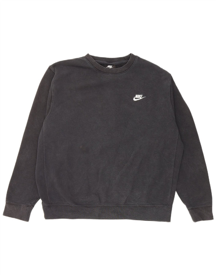 NIKE Sudadera Jumper para Hombre Grande Negro Algodón