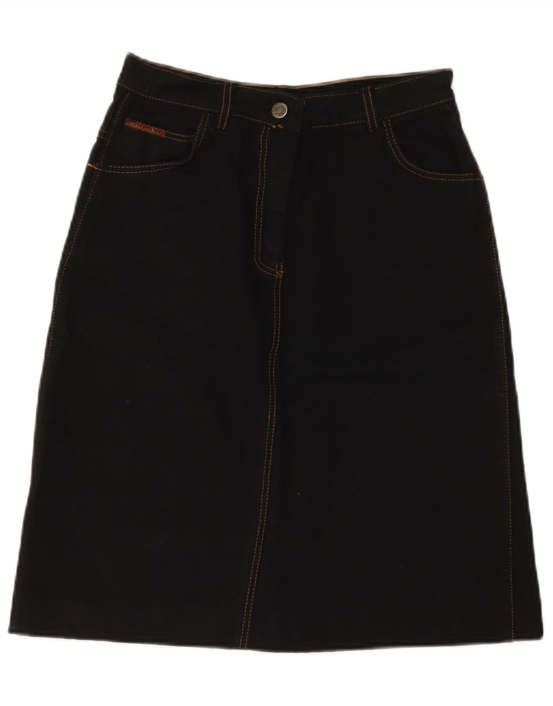 Falda vaquera vintage para mujer IT 42 Mediana W28 Algodón negro