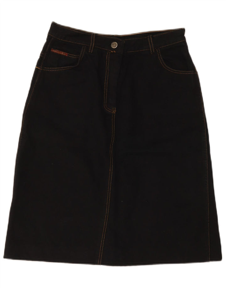 Falda vaquera vintage para mujer IT 42 Mediana W28 Algodón negro