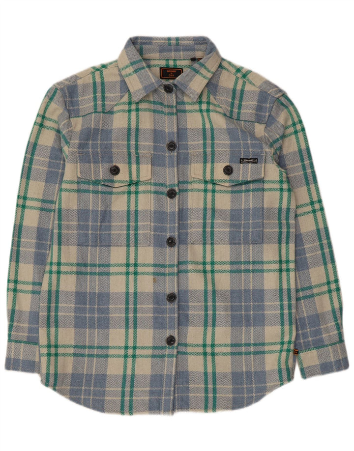 Superdry Camisa De Franela Extragrande Para Mujer UK 40 Small Multicolor Check