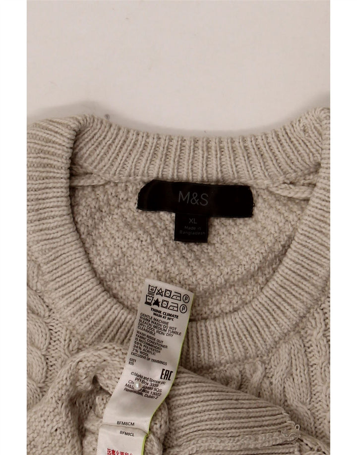 Marks & Spencer Jersey de cuello redondo para hombre XL Poliéster gris