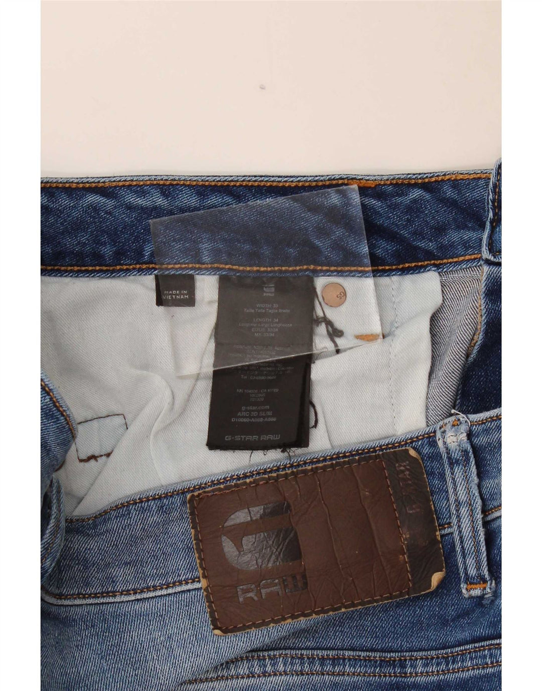 Vaqueros G-Star Hombre 3D Arc Slim W33 L34 Algodón Azul