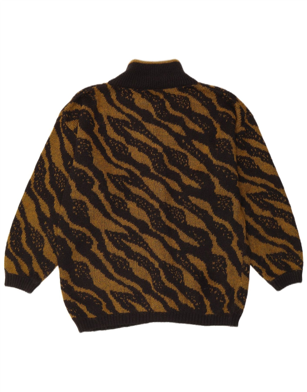 VINTAGE suéter cárdigan para mujer Reino Unido 16 rayas negras grandes