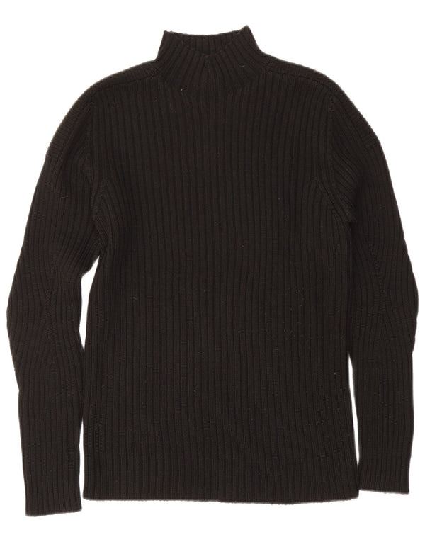 Hugo Boss Jersey con cuello alto para hombre, suéter grande de lana negra