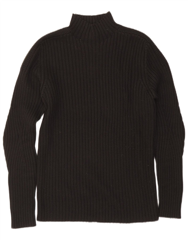 Hugo Boss Jersey con cuello alto para hombre, suéter grande de lana negra