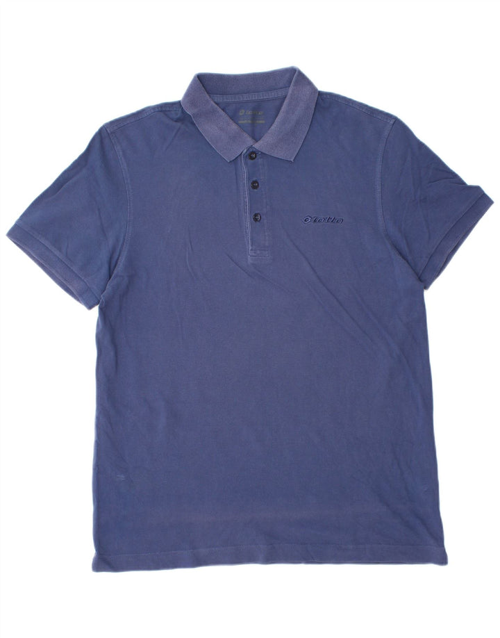 Polo Lotto Hombre Grande Azul Algodón