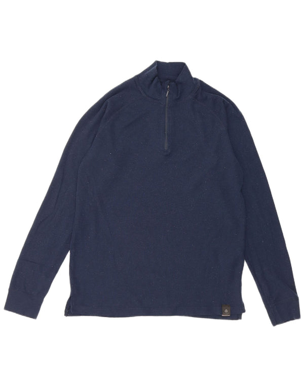 Jersey tipo jersey con cuello y cremallera para hombre de Mountain Warehouse, talla grande, azul marino, deportivo