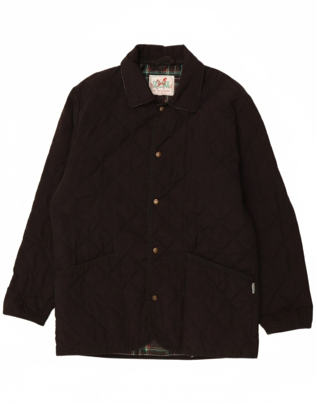 VINTAGE Mens Quilted Jacket UK 40 Large Black Vintage Vintage and Second-Hand Vintage from Messina Hembry 