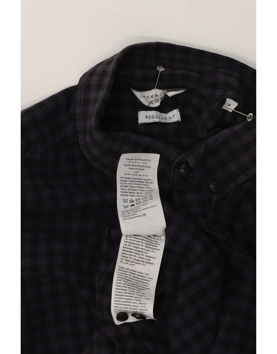 Jack & Jones Camisa Regular Fit De Manga Corta Para Hombre Small Navy Blue Gingham