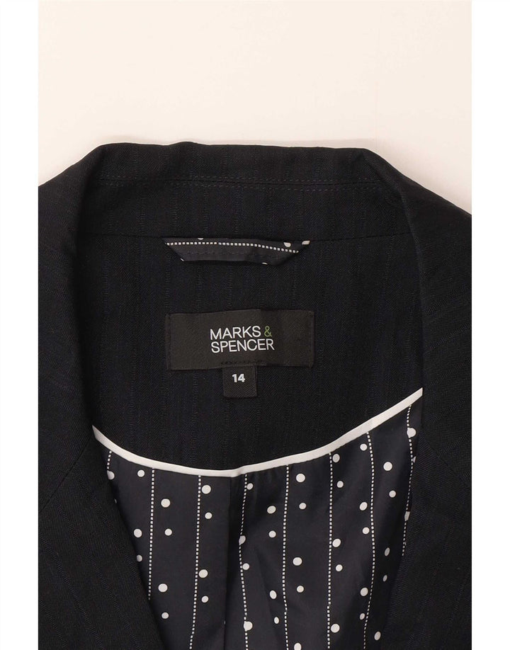 Marks & Spencer Chaqueta tipo blazer con 1 botón para mujer, talla 44, talla mediana, azul marino
