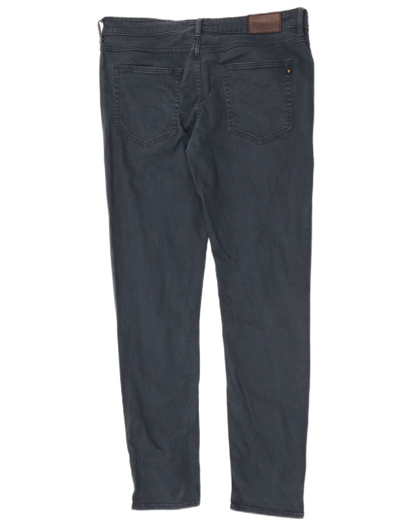 Farah Mens Slim Fit Pantalones Casuales W36 L32 Algodón Azul Marino