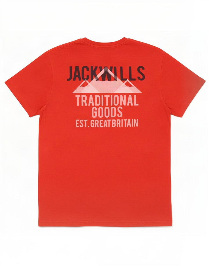 Jack Wills - Camiseta gráfica para hombre, color rojo medio, algodón