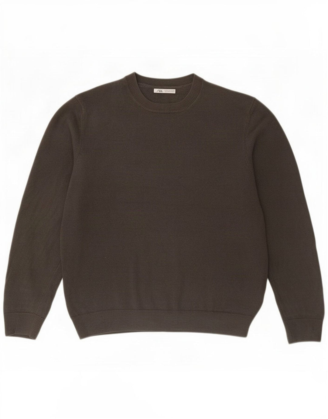 Zara Hombre Jersey Cuello Redondo Jersey Grande Lino Gris