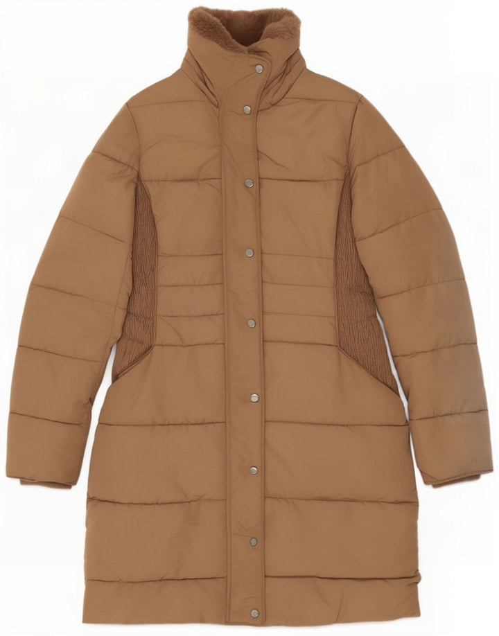 Hobbs Abrigo acolchado para mujer UK 8 Small Marrón Colorblock Poliéster