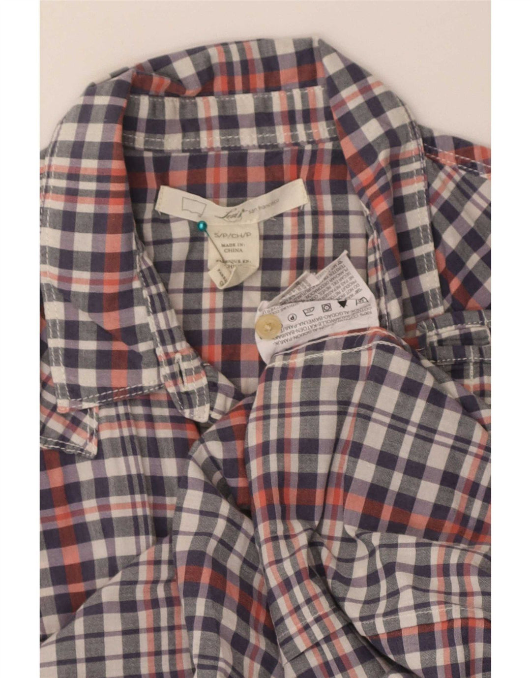 Levi's Camisa de manga corta para mujer UK 10 Small Multicolor Check Cotton