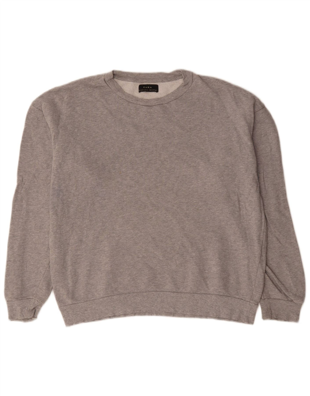 Zara Hombre Sudadera Jumper Algodón Moteado Gris Medio