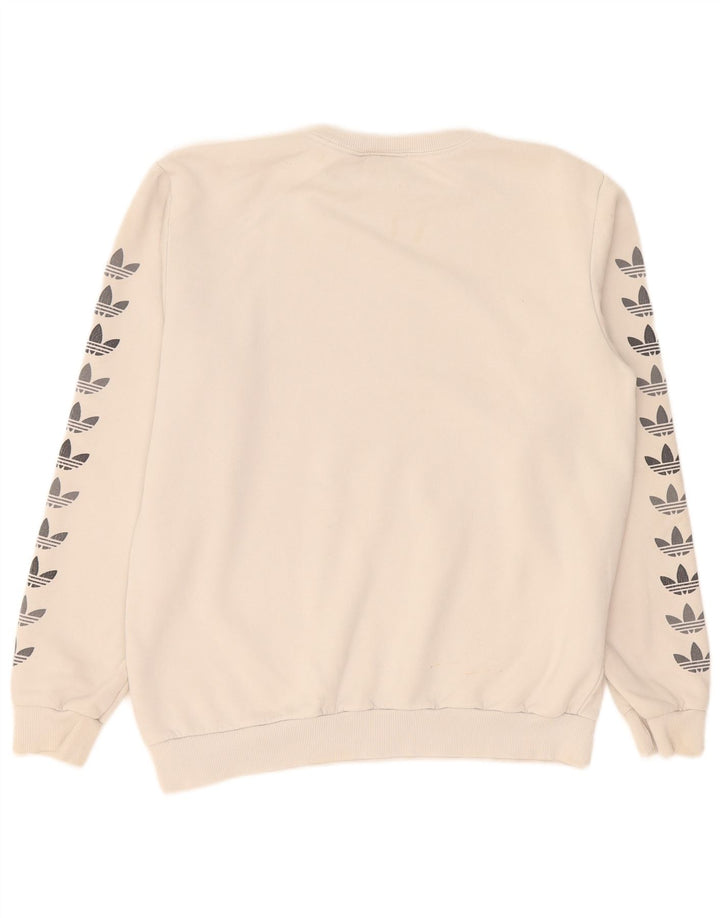 Adidas Hombre Sudadera Gráfica Jumper Algodón Beige Medio