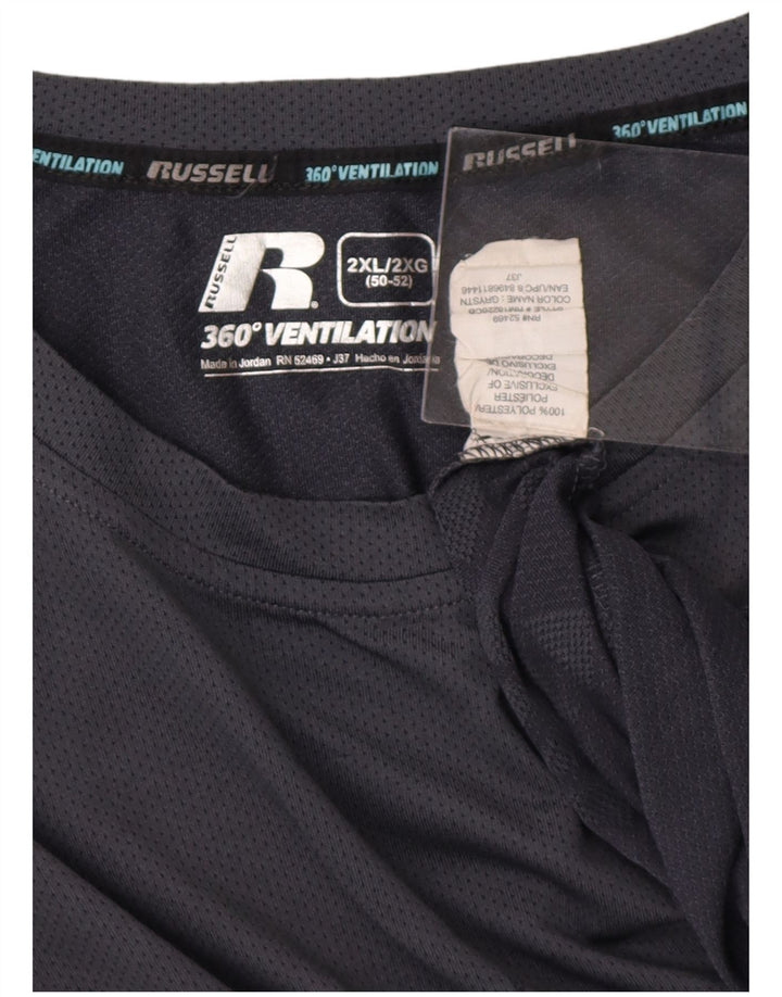 RUSSELL ATHLETIC Camiseta para hombre Top 2XL Gris Geométrico Poliéster