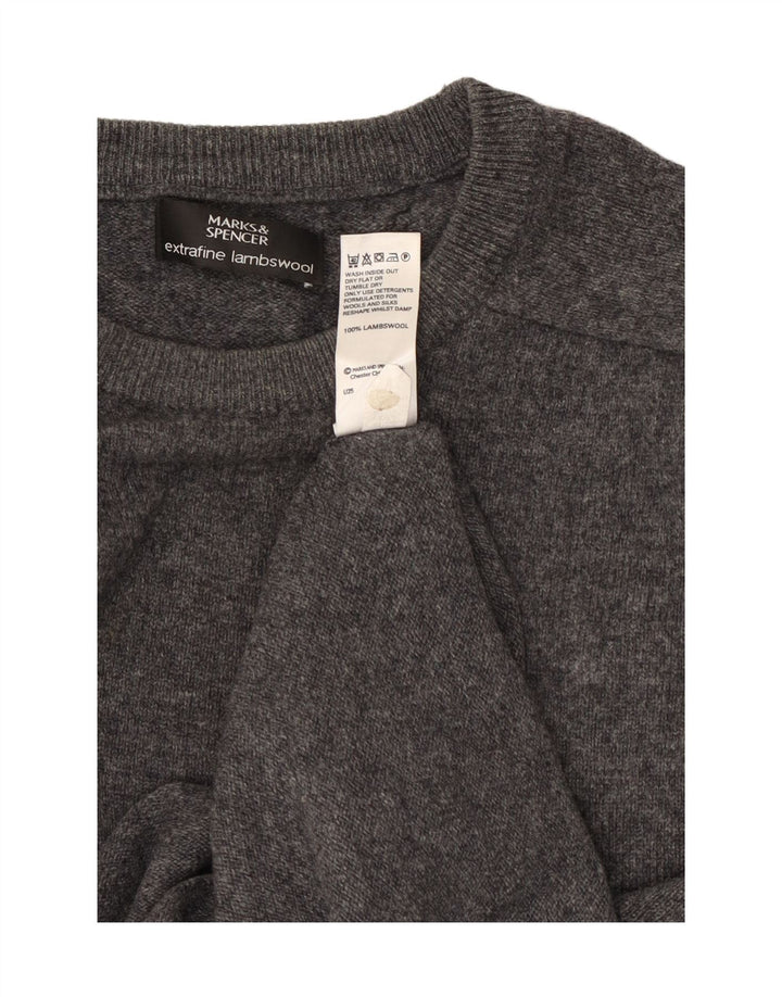 Marks & Spencer Jersey de cuello redondo para hombre XL Lana gris