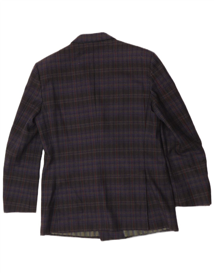 Pal Zileri Chaqueta tipo blazer con doble botonadura para hombre IT 50 Large Navy Blue Check
