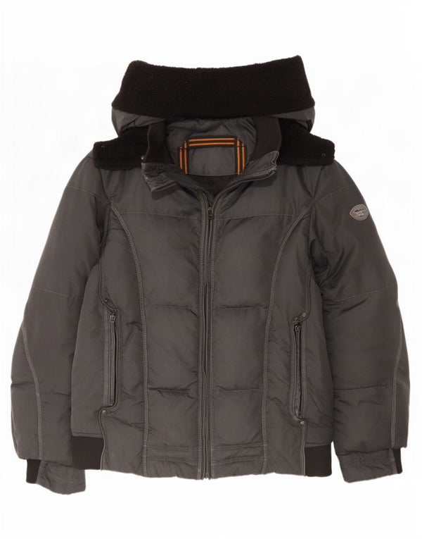 Chaqueta Bomber Acolchada con Capucha para Hombre Gas UK 42 XL Gris