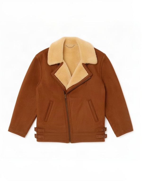 Vintage mujer shearling chaqueta Reino Unido 14 marrón grande