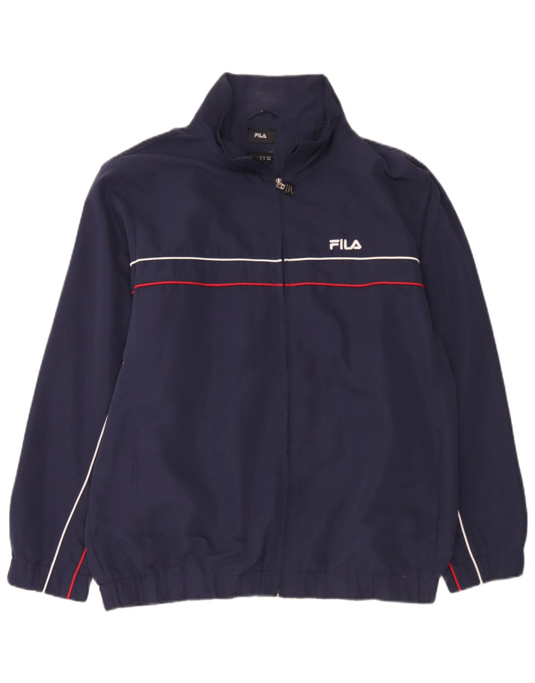 Fila Chaqueta bomber holgada para hombre UK 38 Poliéster a rayas azul marino mediano