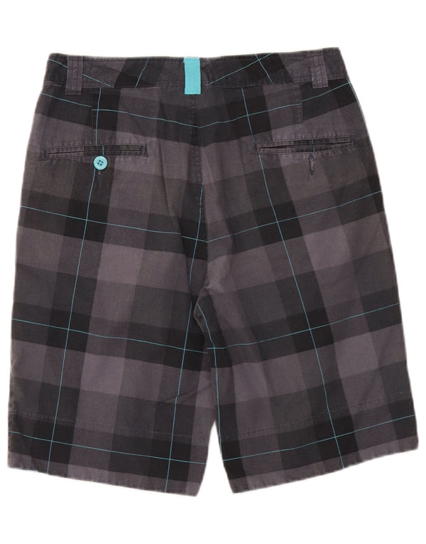 Sneaker Freak Pantalones cortos chinos para hombre XS W29 Gris a cuadros de algodón