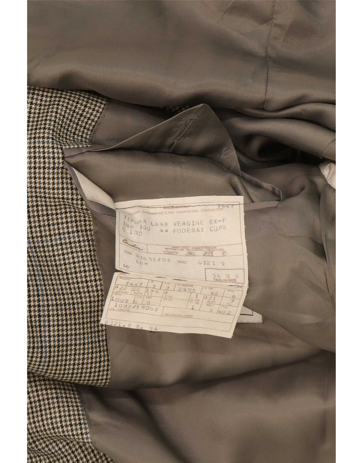 Corneliani Chaqueta tipo blazer de 2 botones para hombre IT 54 2XL Gris pata de gallo