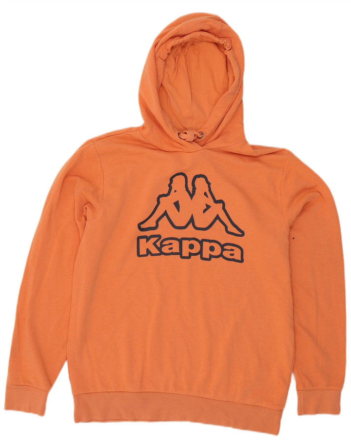 Kappa Hombre Sudadera Con Capucha Gráfica Jersey De Algodón Naranja Medio