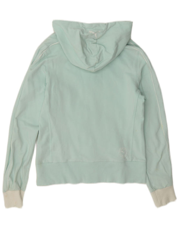 Puma Sudadera con capucha y cremallera para mujer UK 10 Small Turquesa Colorblock Algodón