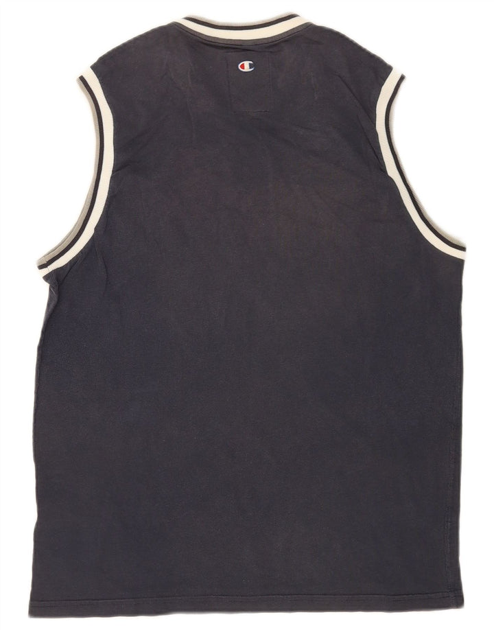Champion Camiseta Sin Mangas Con Gráfico De La Universidad De Nueva York Para Hombre Azul Marino Mediano