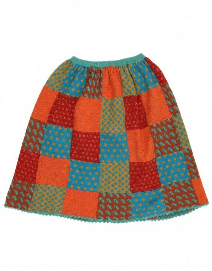 Vintage mujer punto A-Line falda W26 pequeño patchwork multicolor