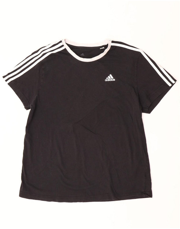 Adidas Camiseta Mujer Top UK 16/18 Grande Negro Algodón
