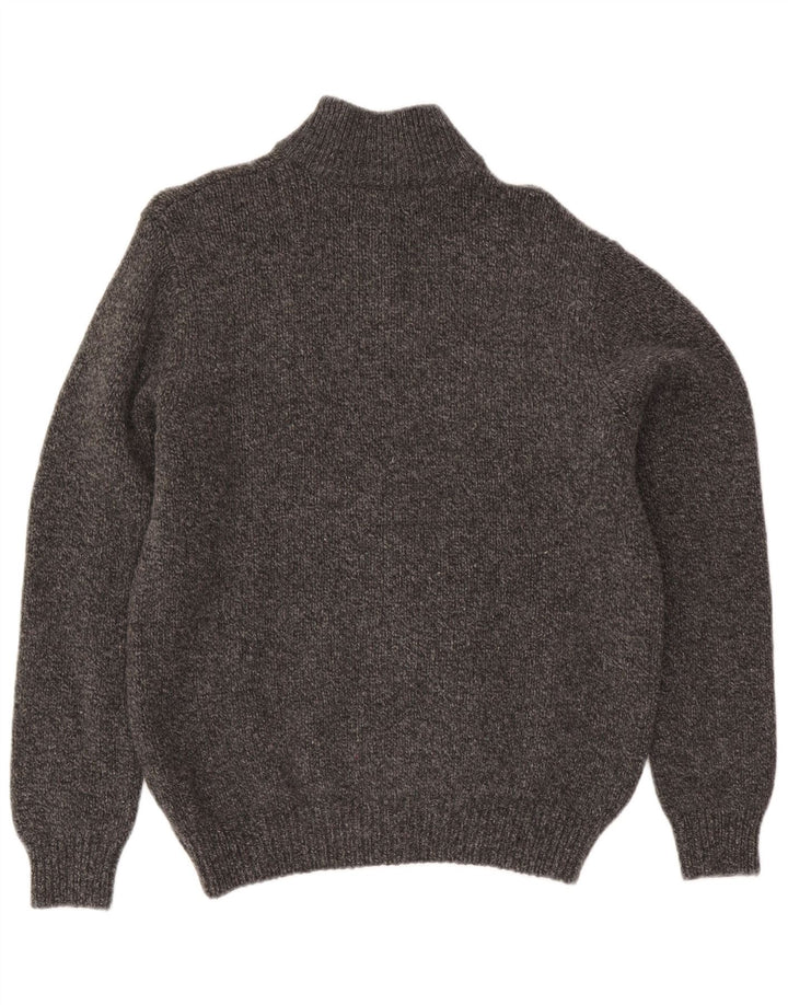 L.L.Bean Suéter tipo cárdigan para hombre de lana de cordero moteada en gris medio