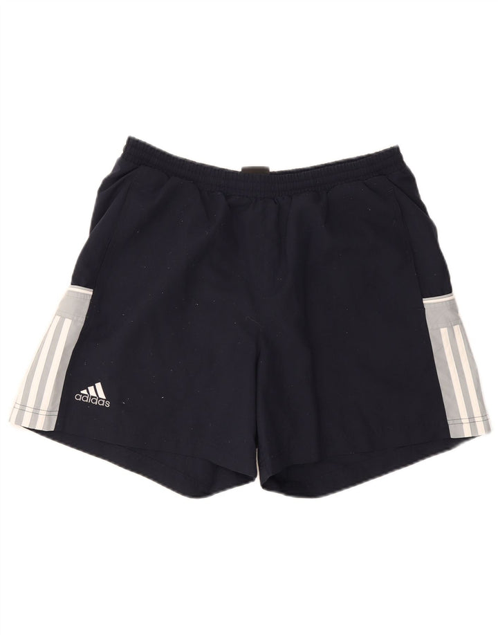 Pantalones cortos deportivos Adidas para hombre Poliéster color block azul marino medio