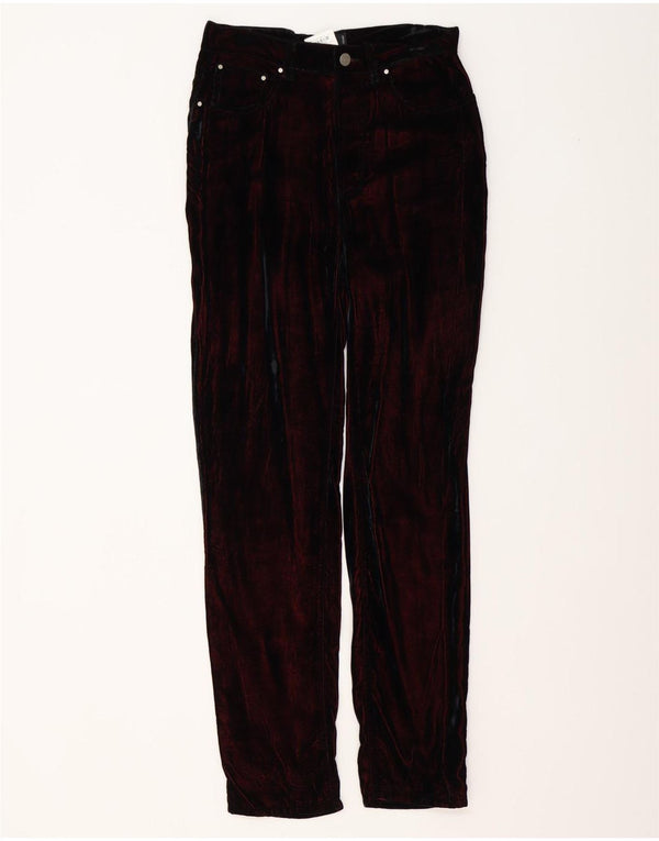 Pantalón casual de terciopelo ajustado para mujer Exte W30 L32 Viscosa burdeos