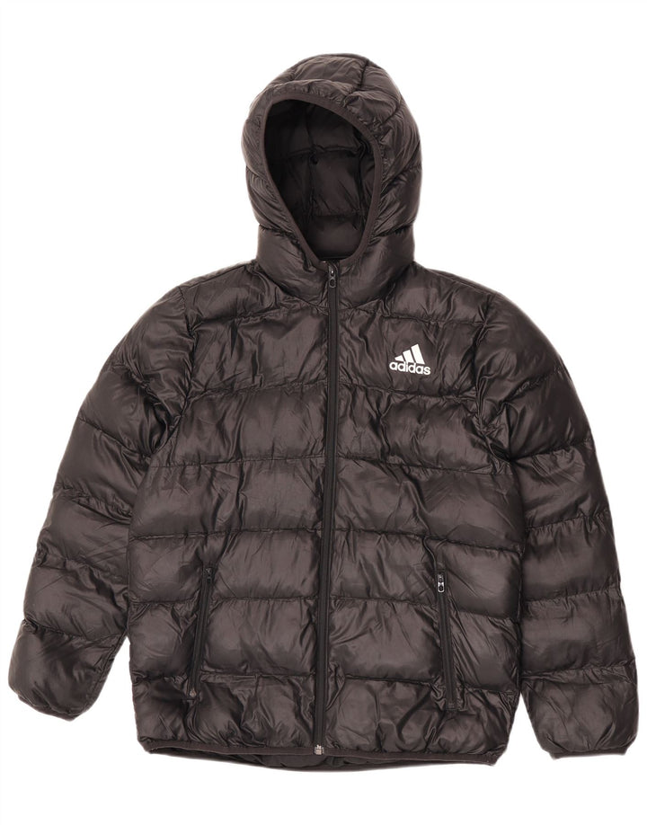 Adidas Chaqueta acolchada con capucha para niño 13-14 años Negro Poliéster