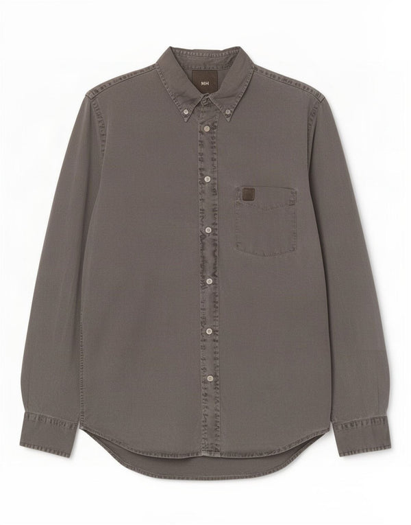 Murphy & Nye Camisa vaquera para hombre grande de algodón gris
