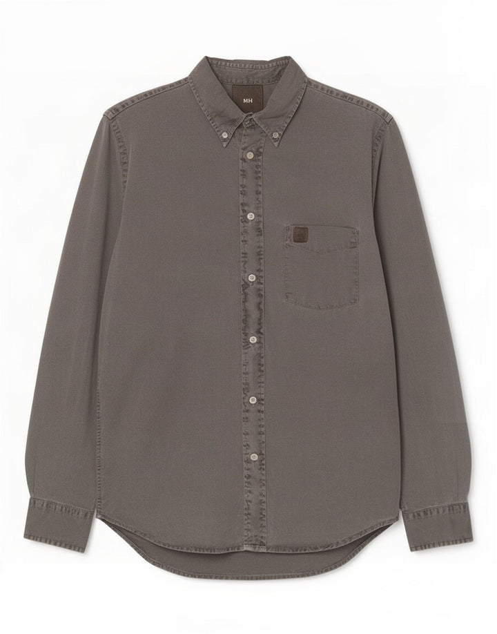 Murphy & Nye Camisa vaquera para hombre grande de algodón gris