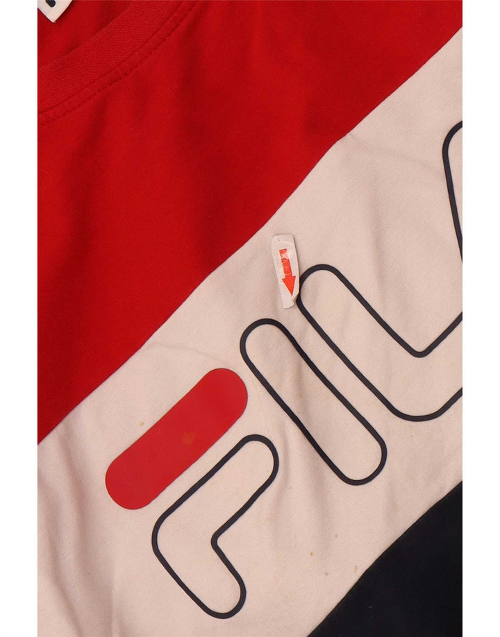 Fila Hombre Graphic Sudadera Jumper Small Multicolor Colorblock Algodón