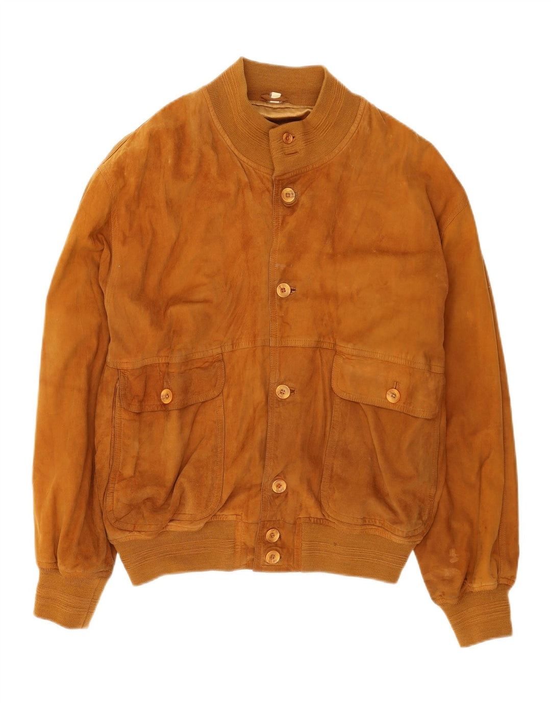 VINTAGE Chaqueta bomber de ante para hombre Reino Unido 42 XL Beige