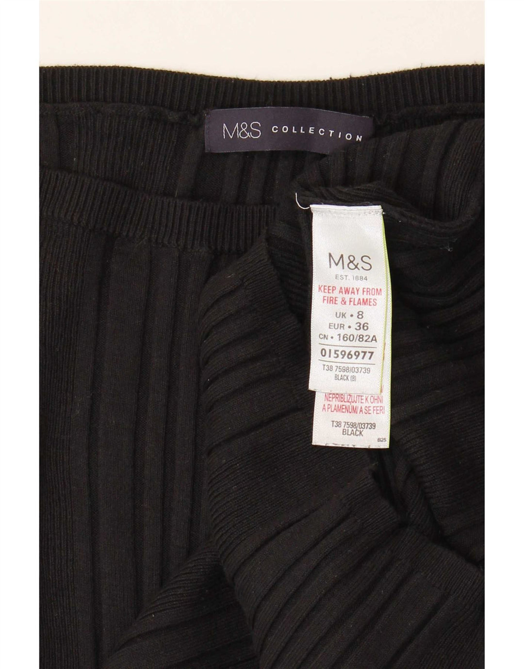 Marks & Spencer Top con hombros descubiertos para mujer UK 8 Small Viscosa negra