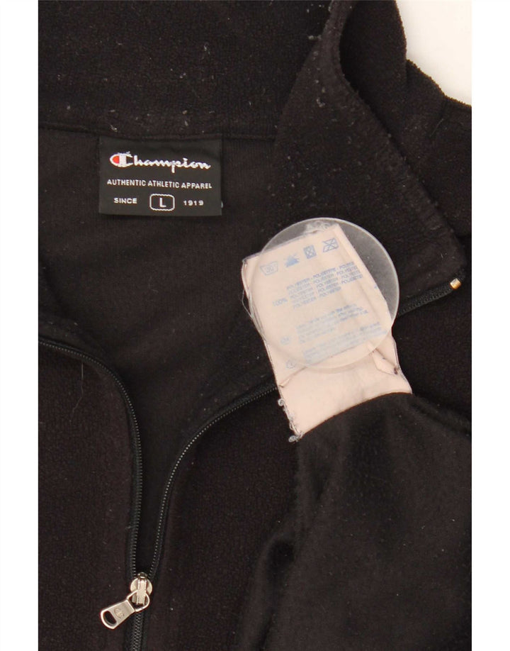 Champion Jersey De Forro Polar Con Cremallera Para Hombre Grande Poliéster Negro