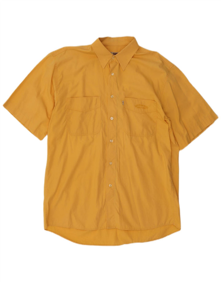 Levi's Camisa de manga corta para hombre, talla grande, amarilla