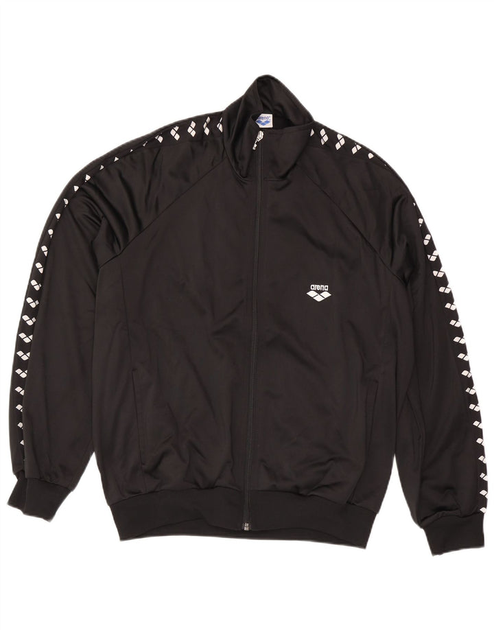 ARENA Chaqueta superior de chándal con gráfico para hombre Negro mediano
