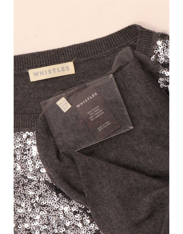 Whistles Jersey extragrande con cuello redondo para mujer, talla 40, color gris medio